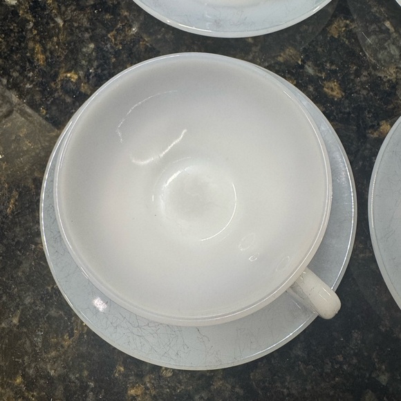 Classic FEDERAL GLASS White Tea Cup and Saucer Set - Picture 6 of 6